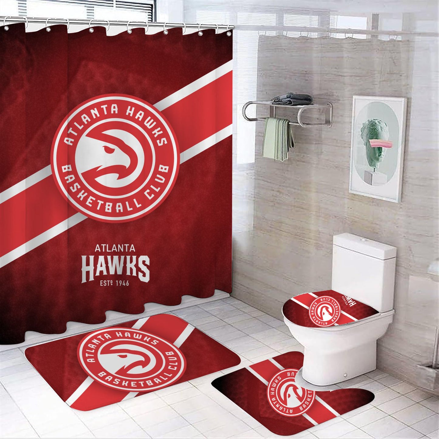 Basketball Sport Atlanta Shower Curtain