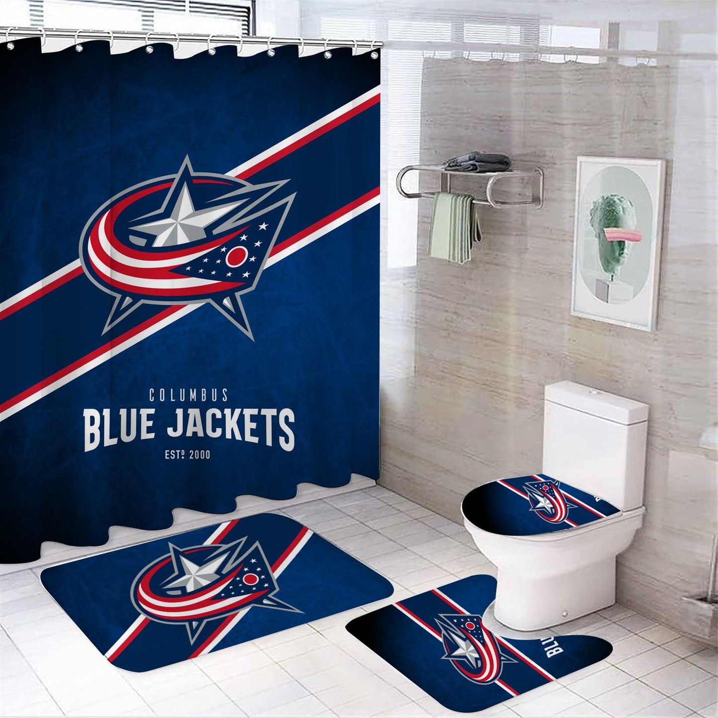 Ice Hockey Columbus Shower Curtain