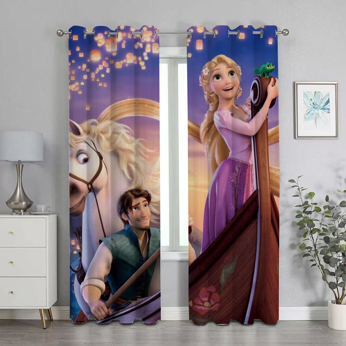 Long Blonde Hair Princess Blackout Curtain