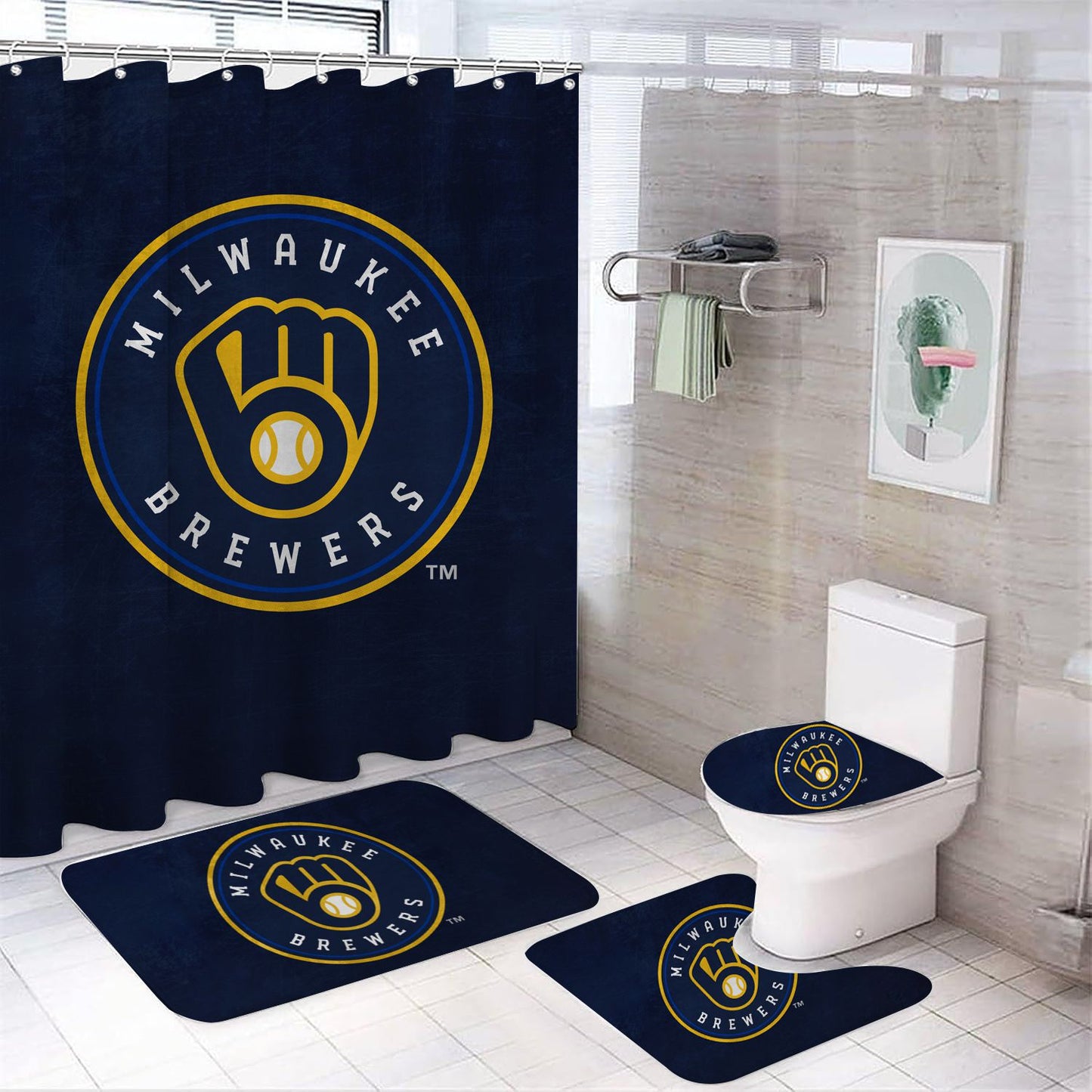 Milwaukee Baseball Shower Curtain