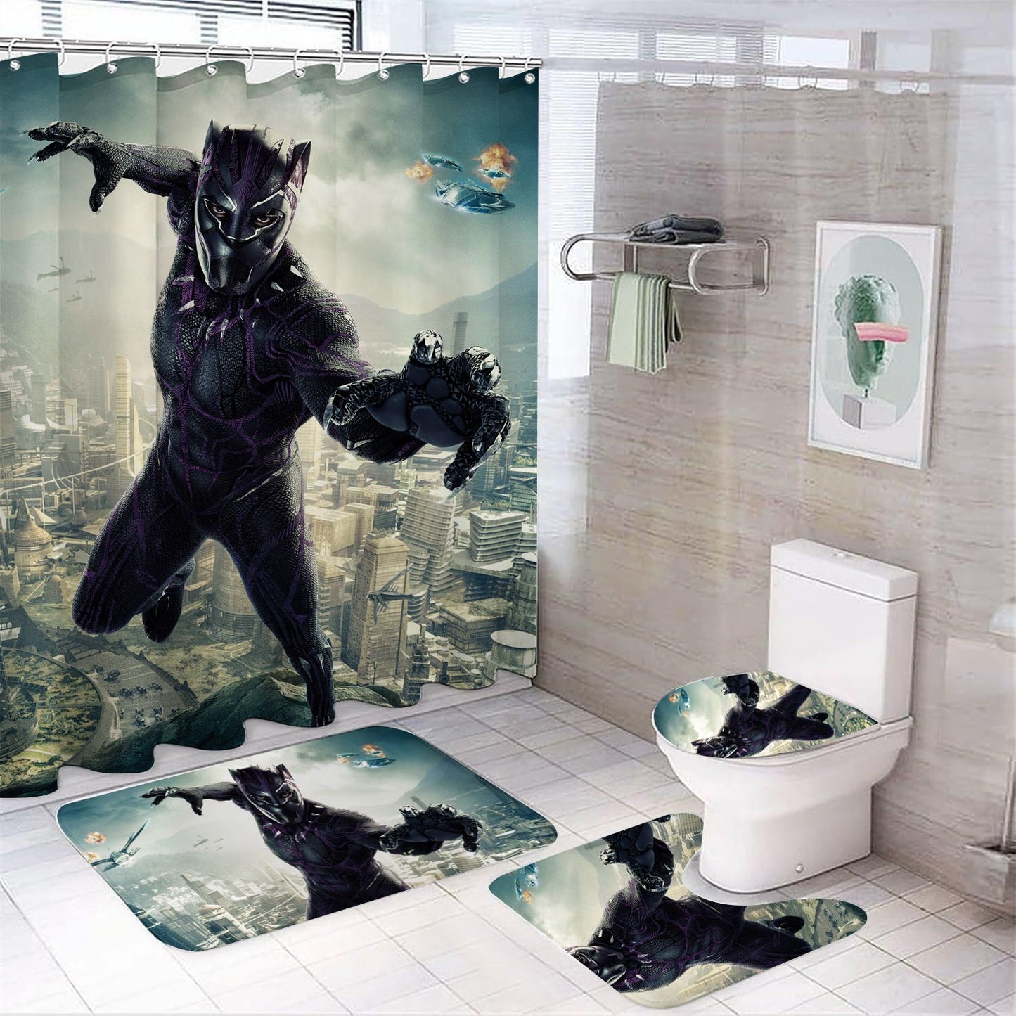 T'Challa Panther Shower Curtain