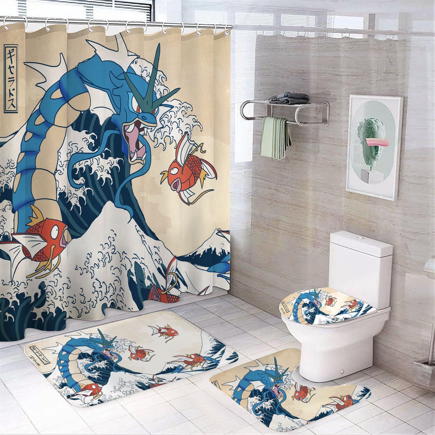 The Great Wave Dragon Shower Curtain
