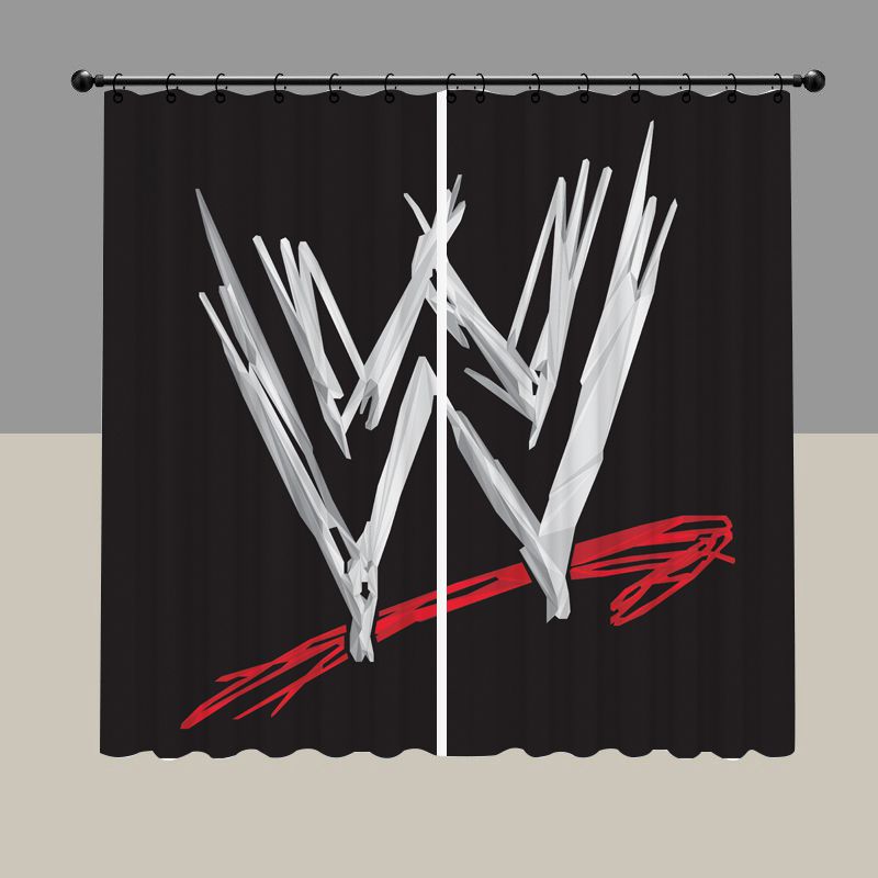 Black White World Wrestling Blackout Curtain