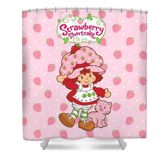 Cartoon Strawberry Girl Shower Curtain