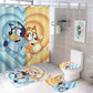 Cartoon Blue Puppey Shower Curtain