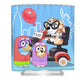 Cartoon Blue Puppey Shower Curtain