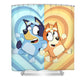 Cartoon Blue Puppey Shower Curtain