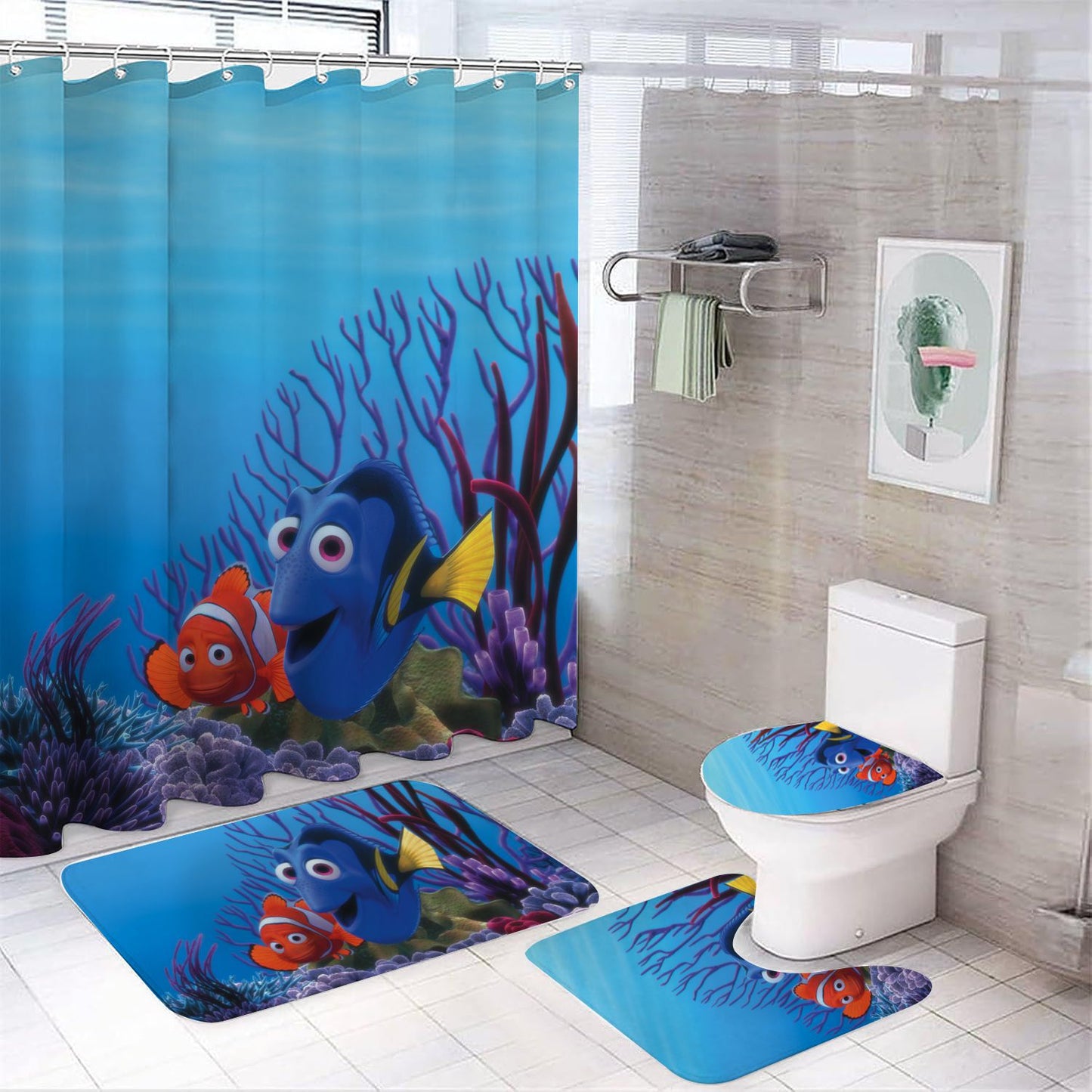 Cartoon Clown Fish Nemo Shower Curtain