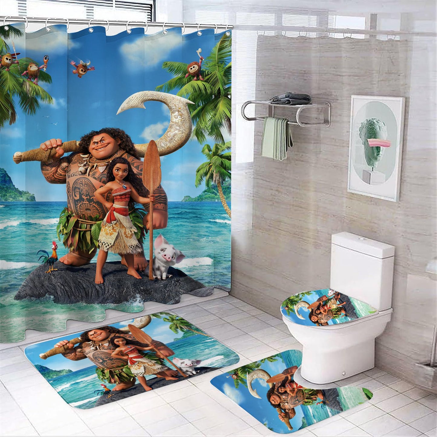 Cartoon Maui Movie Shower Curtain
