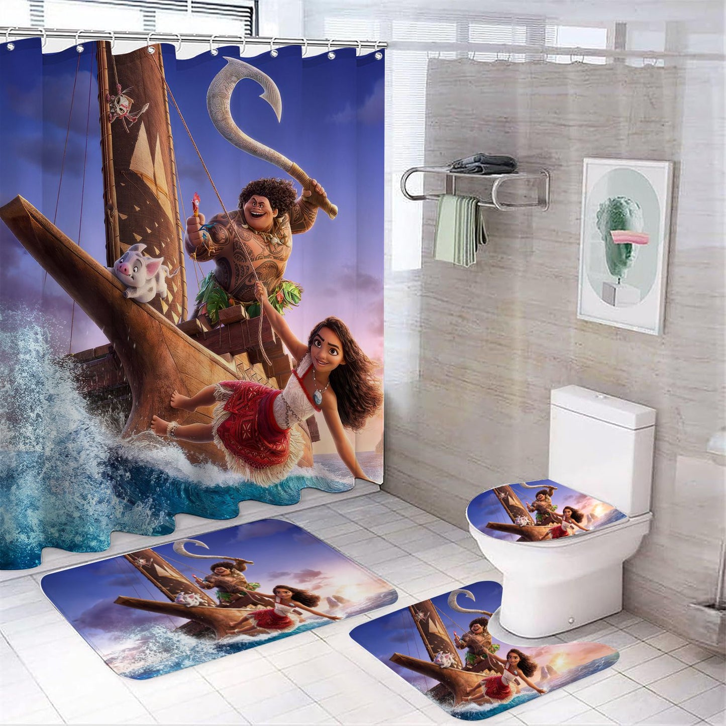 Cartoon Maui Movie Shower Curtain