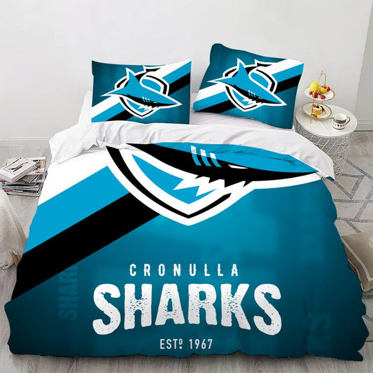 Cronulla Sutherland Rugby Sport Bedding Set