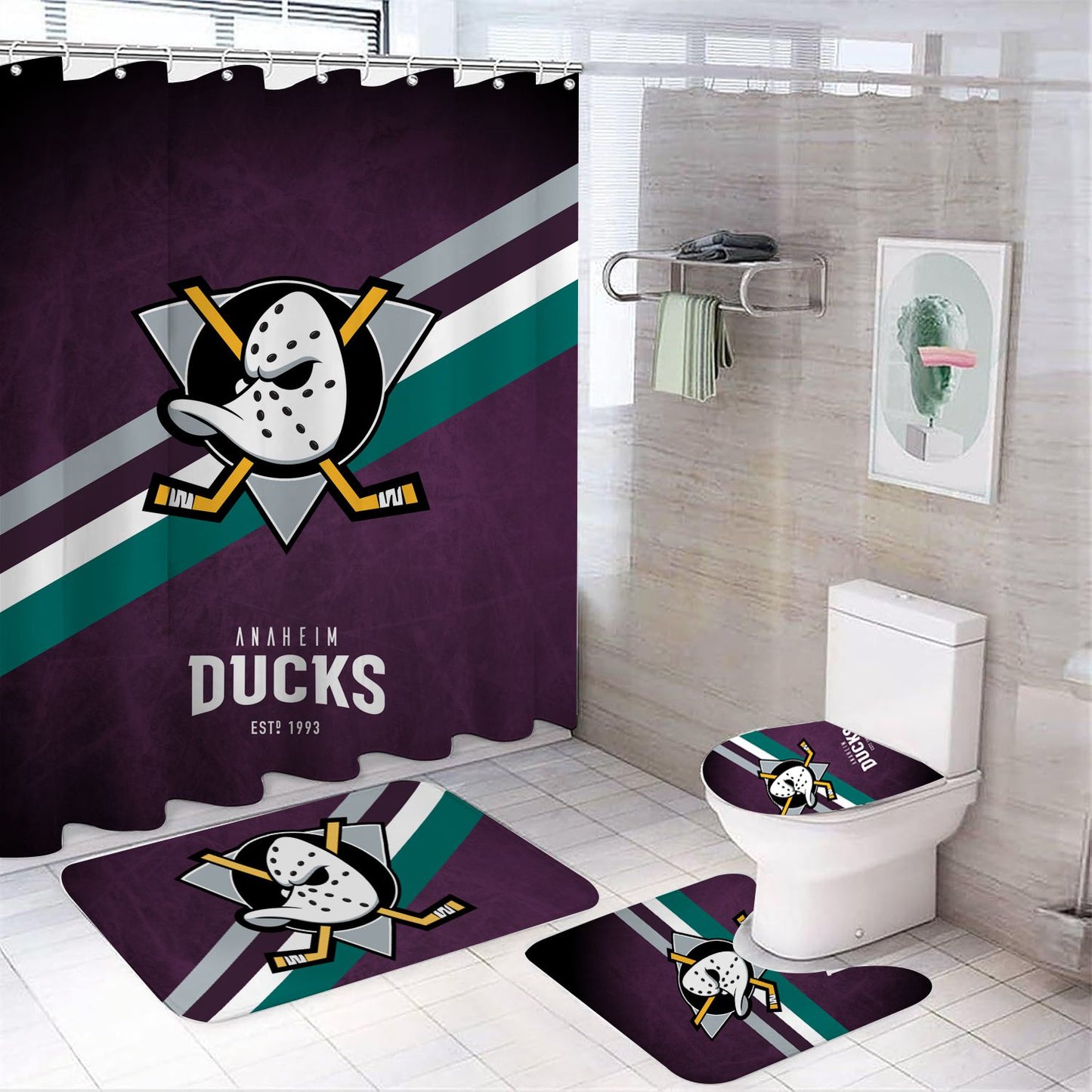 Ice Hockey Anaheim Shower Curtain
