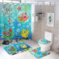 Yellow Cartoon Sponge Shower Curtain