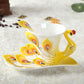 Peacock Feather Shape Tea Cup and Saucer Set - 3 Pieces