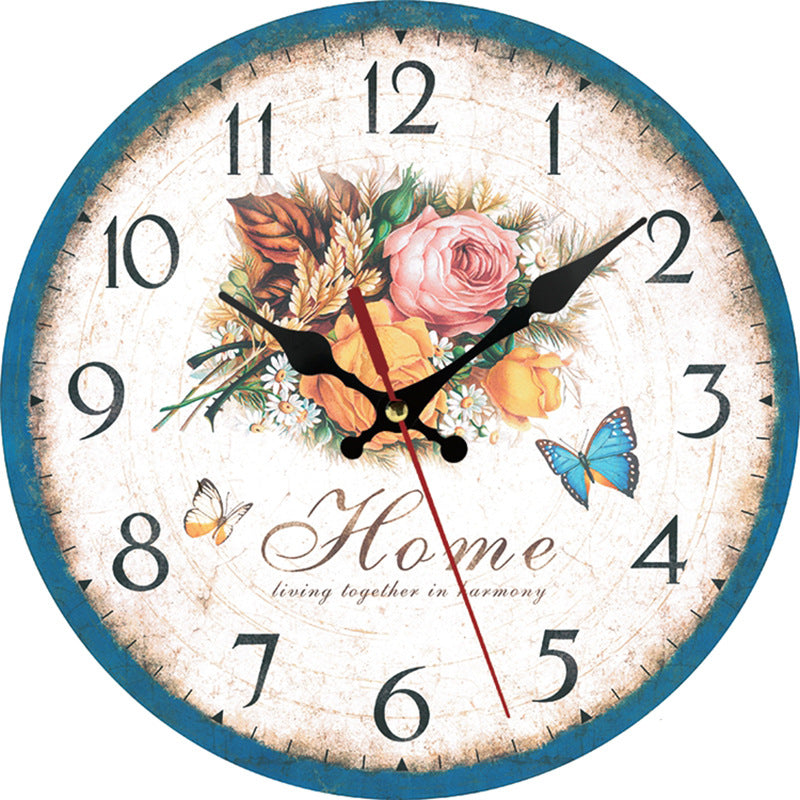 Elegant Spring Vintage Wooden Wall Clock