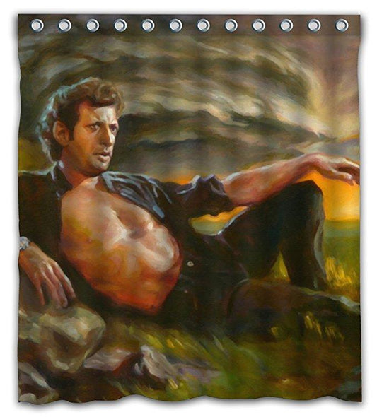 Funny Meme Oil Painting Jeff Goldblum Shower Curtain