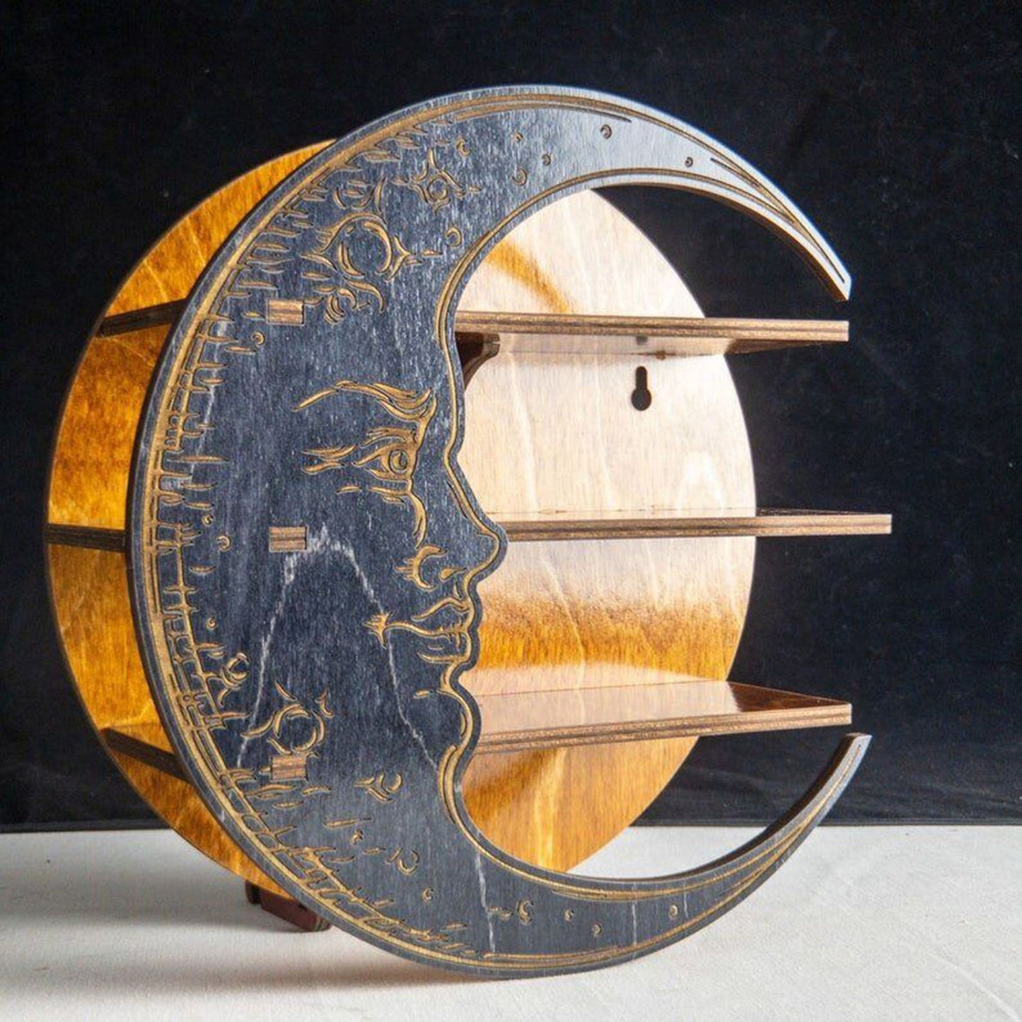 Crescent Moon Celestial Crystal Shelf